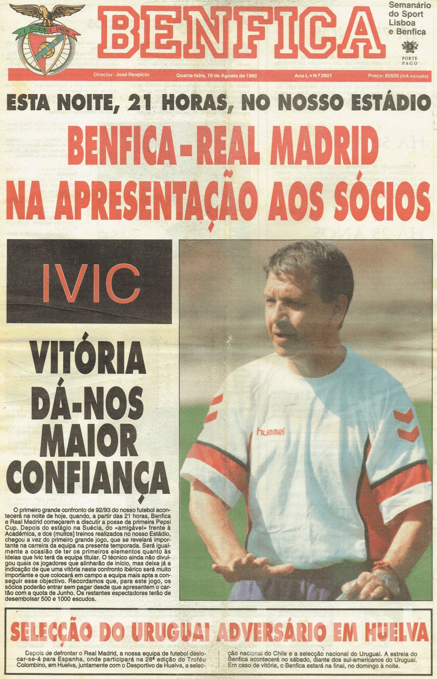 jornal o benfica 2601 1992-08-19